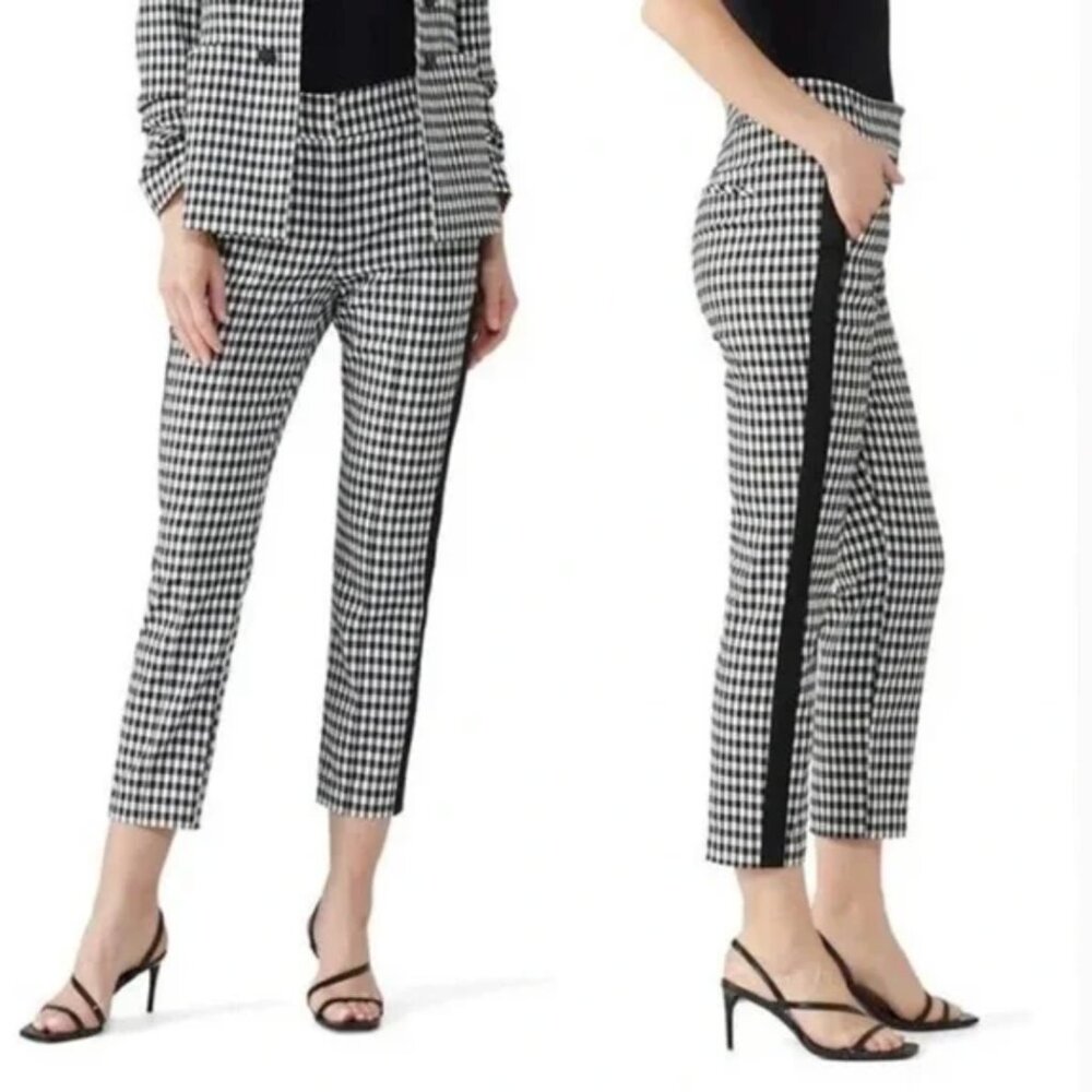 Veronica Beard Gemini Gingham Trousers Pants Size 0